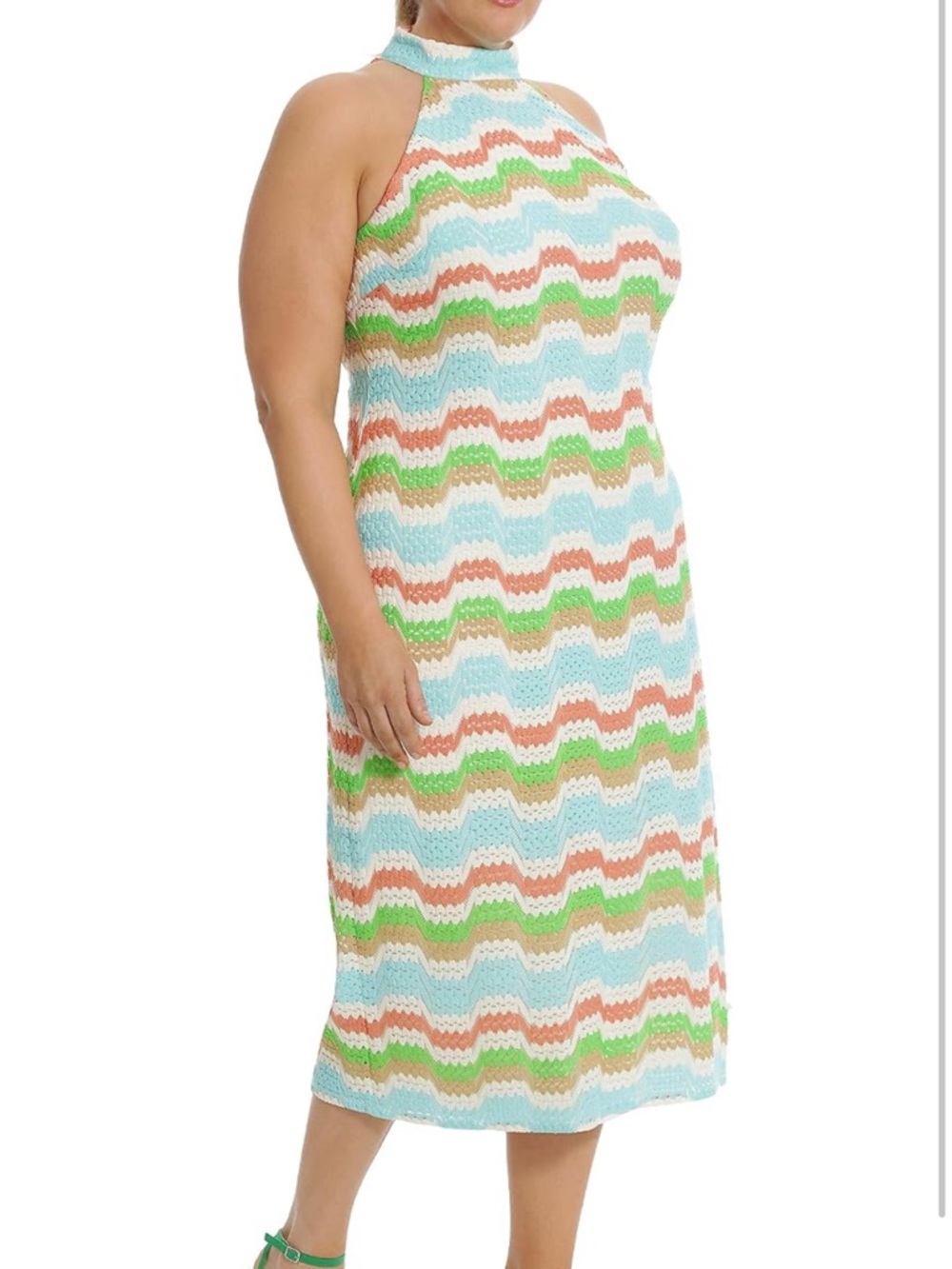 Donna Morgan Women's Mock Neck Halter Dress 18W